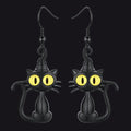 Black Cat Dangle Earrings for