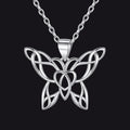 Celtic Knot Butterfly Pendant Necklace for