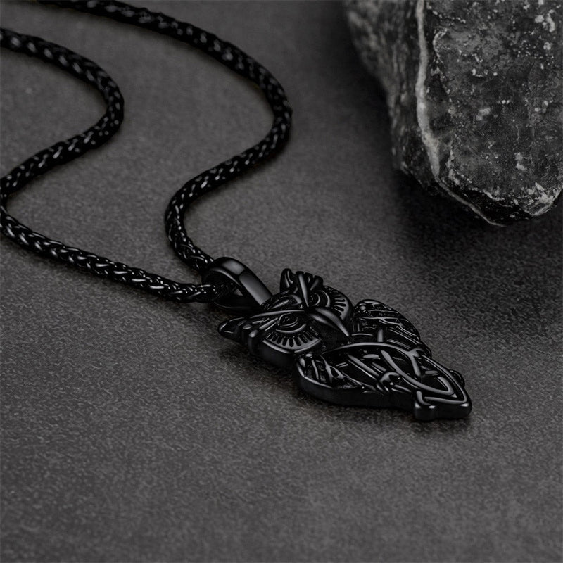 Celtic Owl Pendant Necklace Amulet Jewelry for