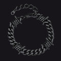 Barbed Wire Cuban Link Bracelet for in Stainless Steel