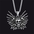 Punk Full Armed Skull Pendant Necklace for