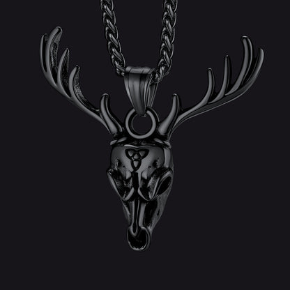 Viking Deer Necklace With Celtic Knot Christmas Gift for