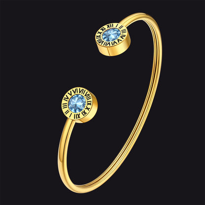 Roman Numerals Birthstone Bracelets for