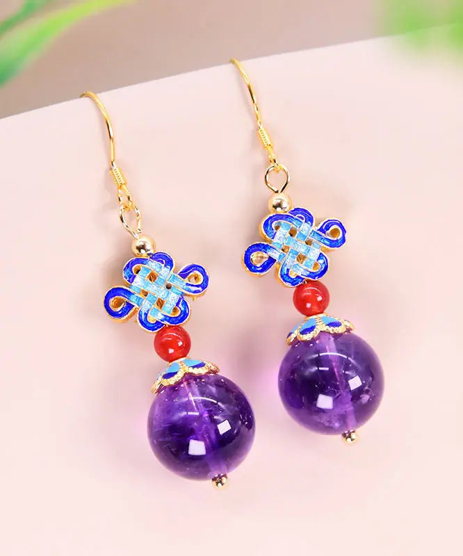 Sterling Silver Overgild Crystal Zircon Drop Earrings