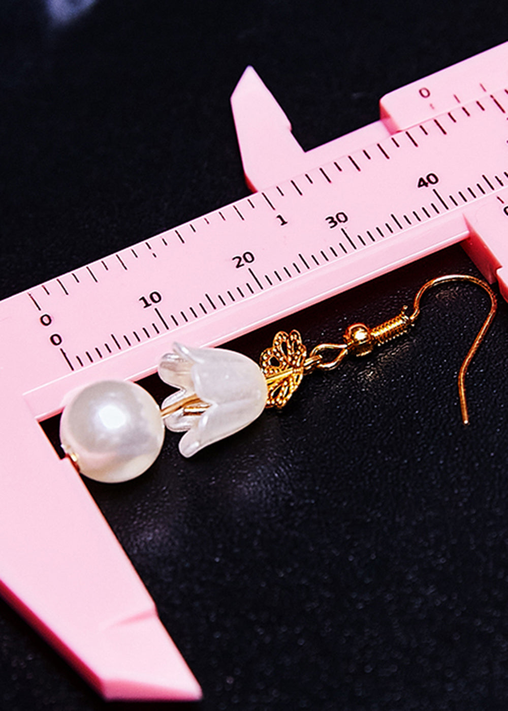 White Lily of the Valley Pearl Drop Earrings