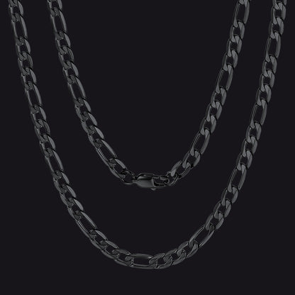 Figaro Link Chain Cuban Necklace for , 4/6/9/13 Mm Width