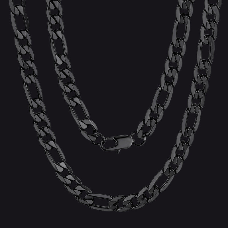 Figaro Link Chain Cuban Necklace for , 4/6/9/13 Mm Width