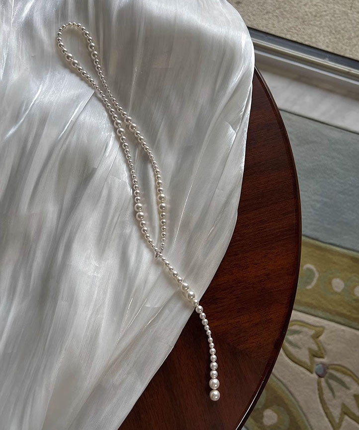 Fine White Copper Alloy Pearl Beading Necklace Ya004