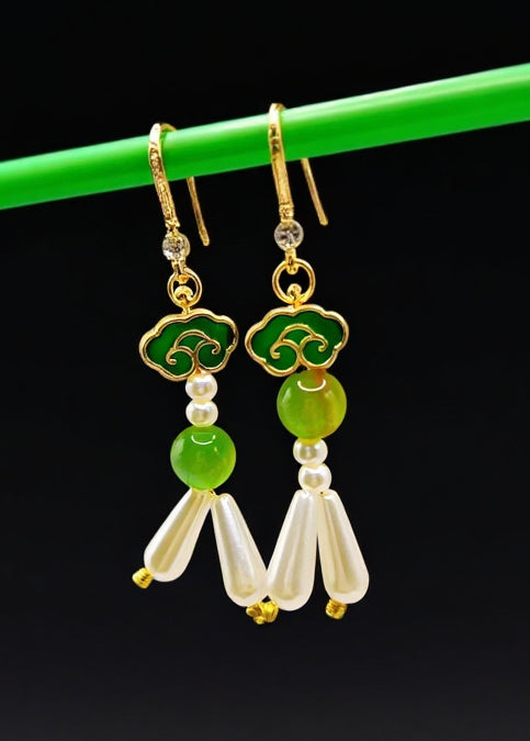 Fine White Pearl Style Drop Earrings