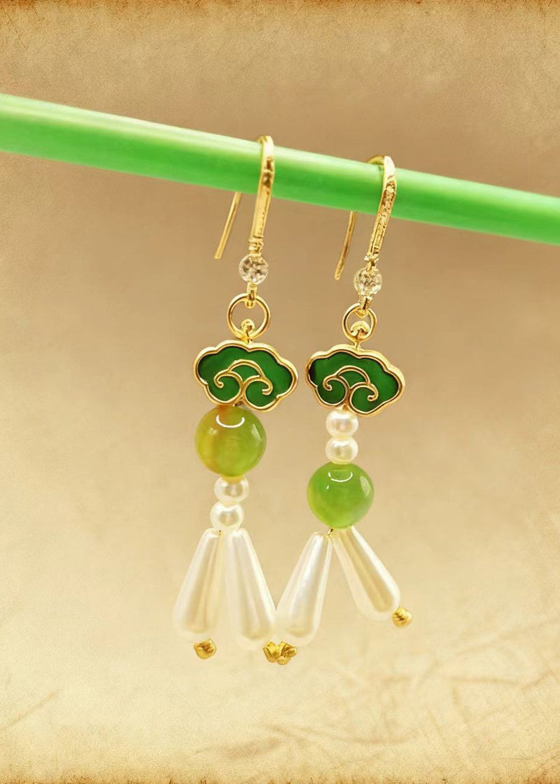 Fine White Pearl Style Drop Earrings