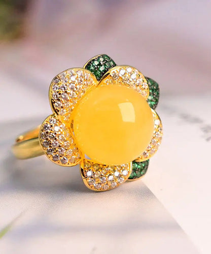 Sterling Silver Beeswax Zircon Rings