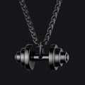 Fitness Dumbbell Pendant Necklace for