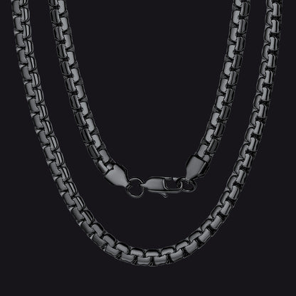 Flat Box Link Chain Stainless Steel Necklace for