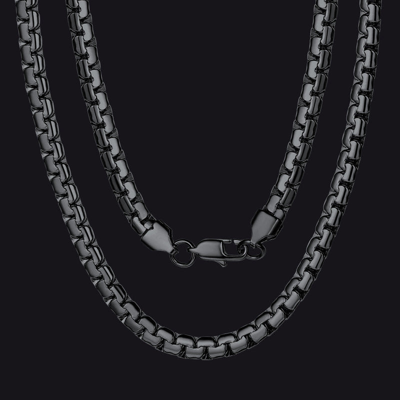 Flat Box Link Chain Stainless Steel Necklace for