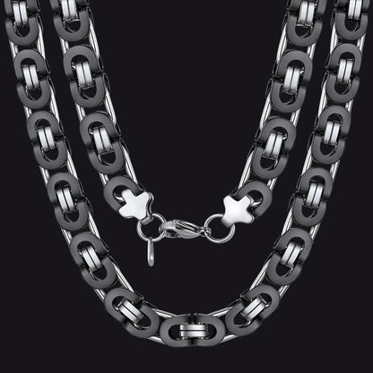 Byzantine Link Chain Stainlss Steel Necklace for