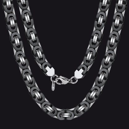 Byzantine Link Chain Stainlss Steel Necklace for