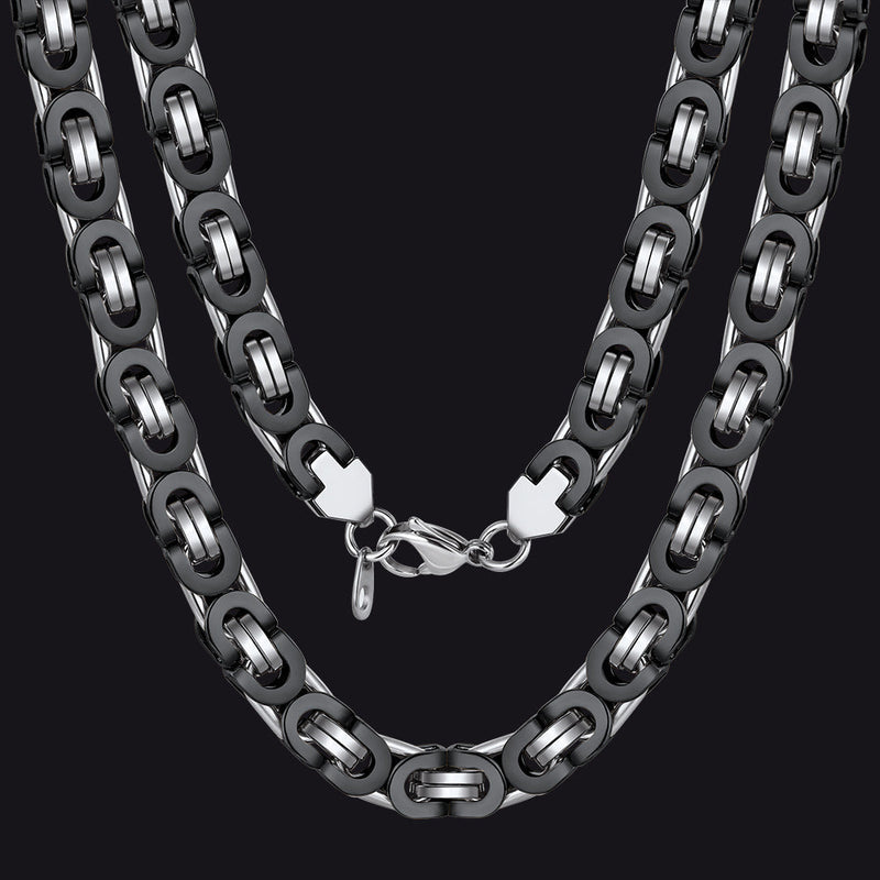 Byzantine Link Chain Stainlss Steel Necklace for