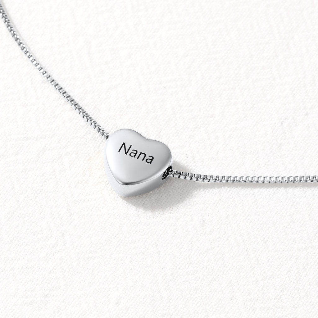 Custom Engraving Heart Ankle Bracelet With Cable Chain for
