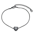 Custom Engraving Heart Ankle Bracelet With Cable Chain for