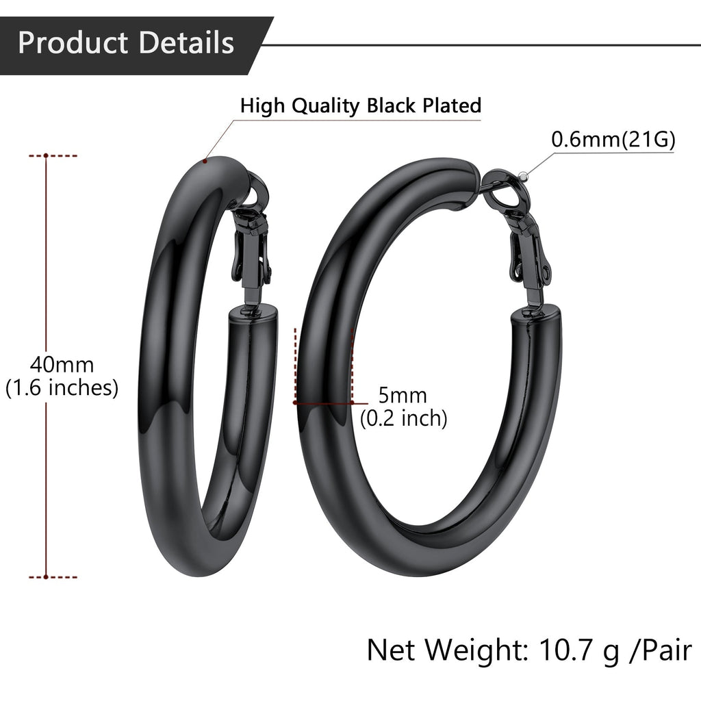 Chunky 5mm Hoop Earrings With Lobster Clasp for