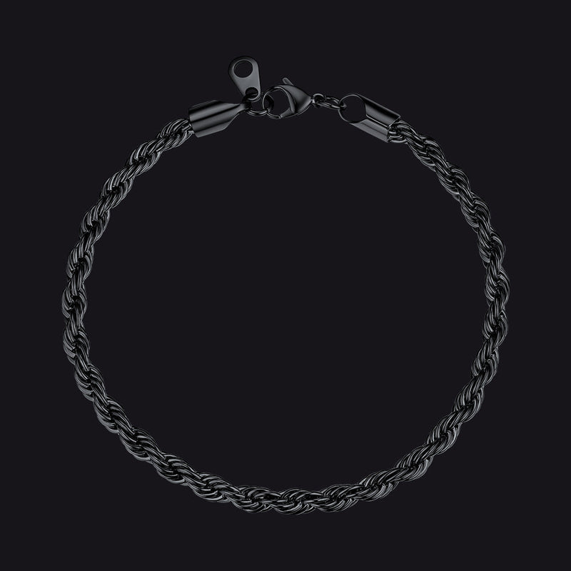 3mm/6mm Link Rope Chain Bracelet for