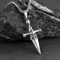 Knife Cross Necklace Pendant for