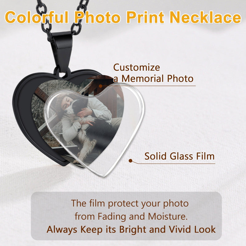 Customized Double-sided Picture Heart Necklace for
