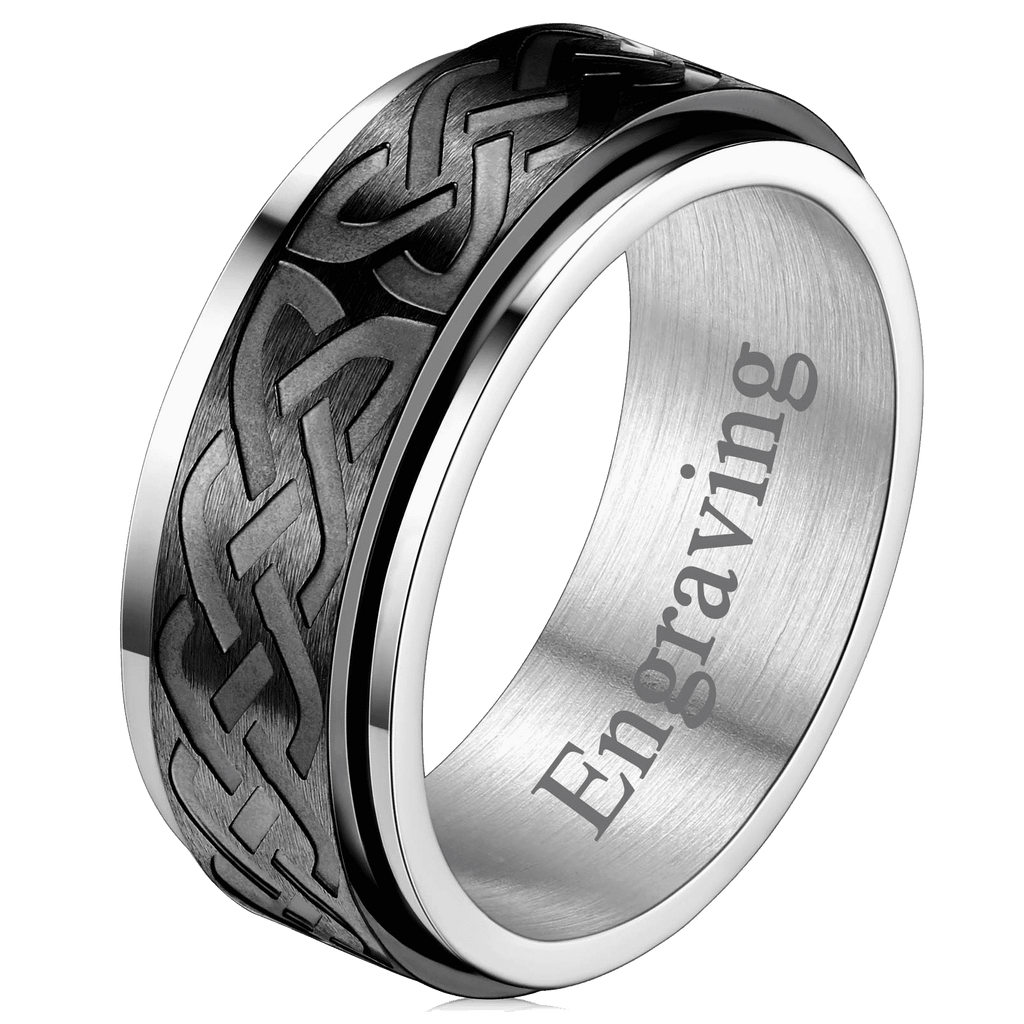 Celtic Knot Spinner Ring Anxiety Rotatable Ring for