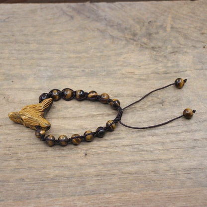 Natural Stone Wolf Beaded Bracelet
