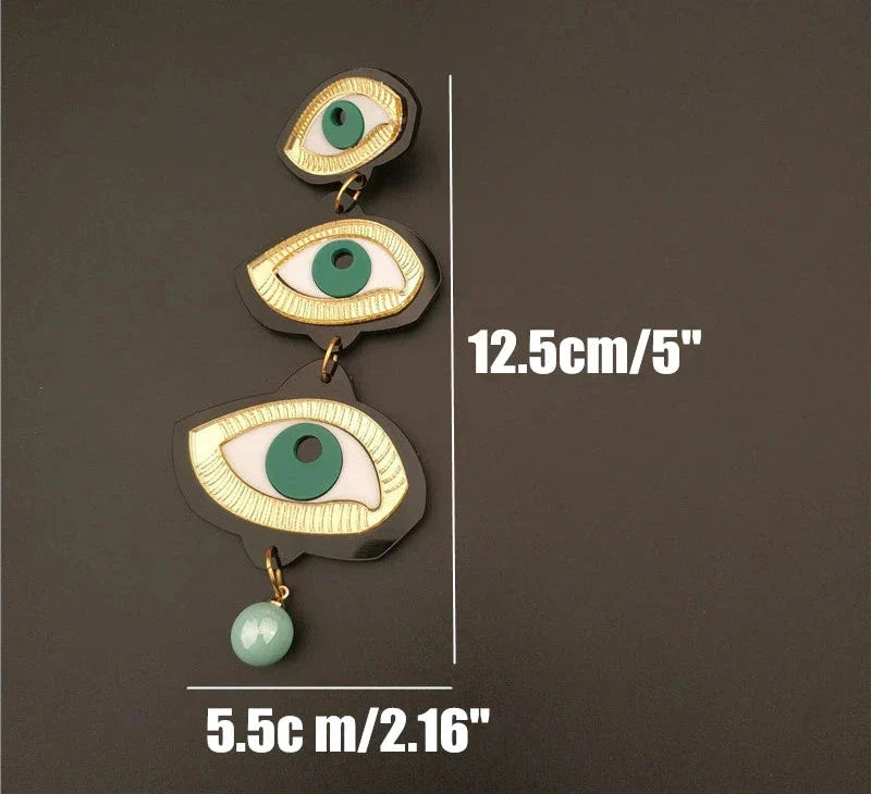 Green Eyes Earrings & Necklace Set