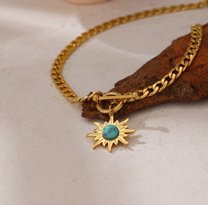 Gold Plated Sun Necklace
