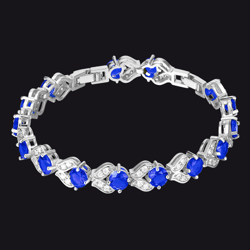 9mm Diamond Cut Gem Crystal Chain Bracelet for With Cz