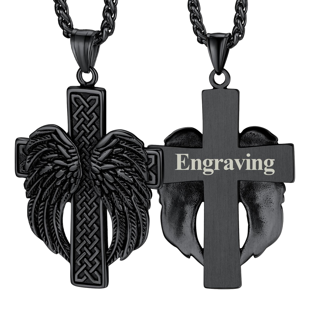 Flash Angel Wing Cross Necklace Pendant for