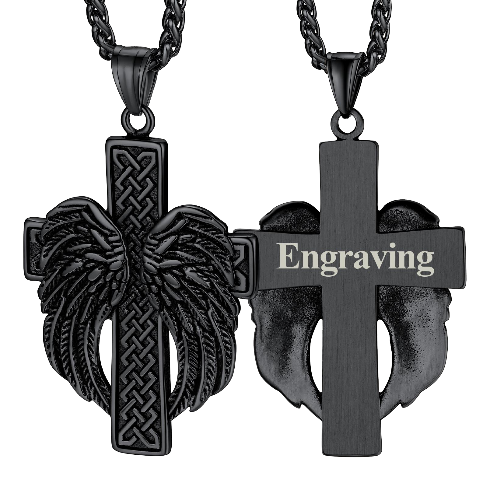 Flash Angel Wing Cross Necklace Pendant for