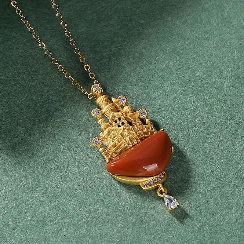 Red Jasper Castle Necklace