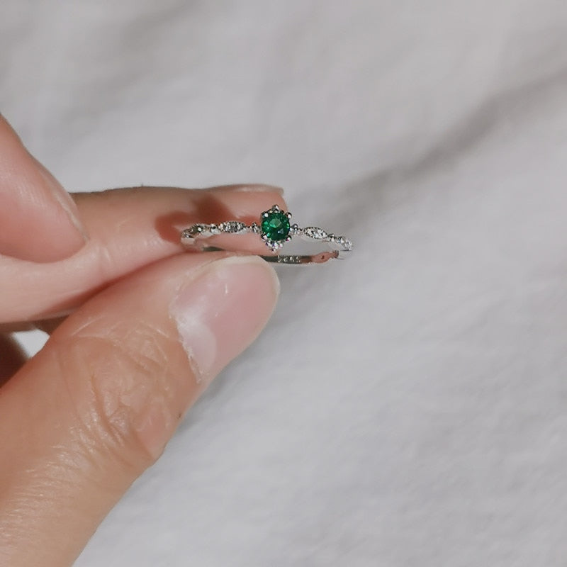 Sterling Silver Emerald Ring