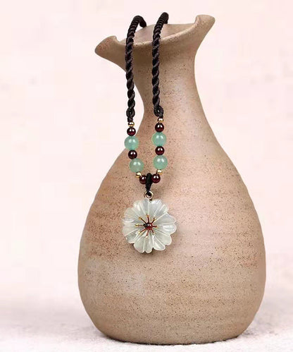 Handmade Green Crystal Jade Pendant Necklace