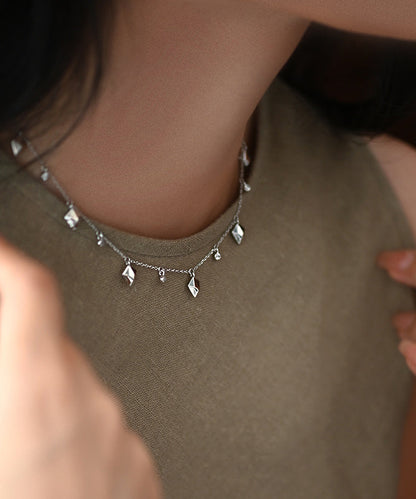 Handmade Starry Sky Design Adjustable Silver Necklace