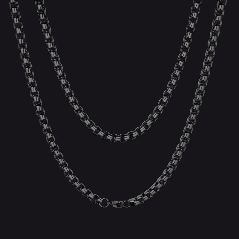 Hollow Rolo Box Link Chain Necklace for , 3/6mm Width