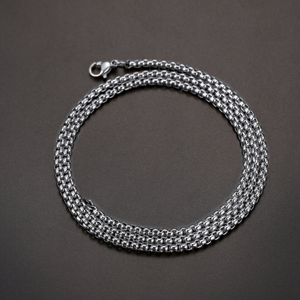 Hollow Rolo Box Link Chain Necklace for , 3/6mm Width