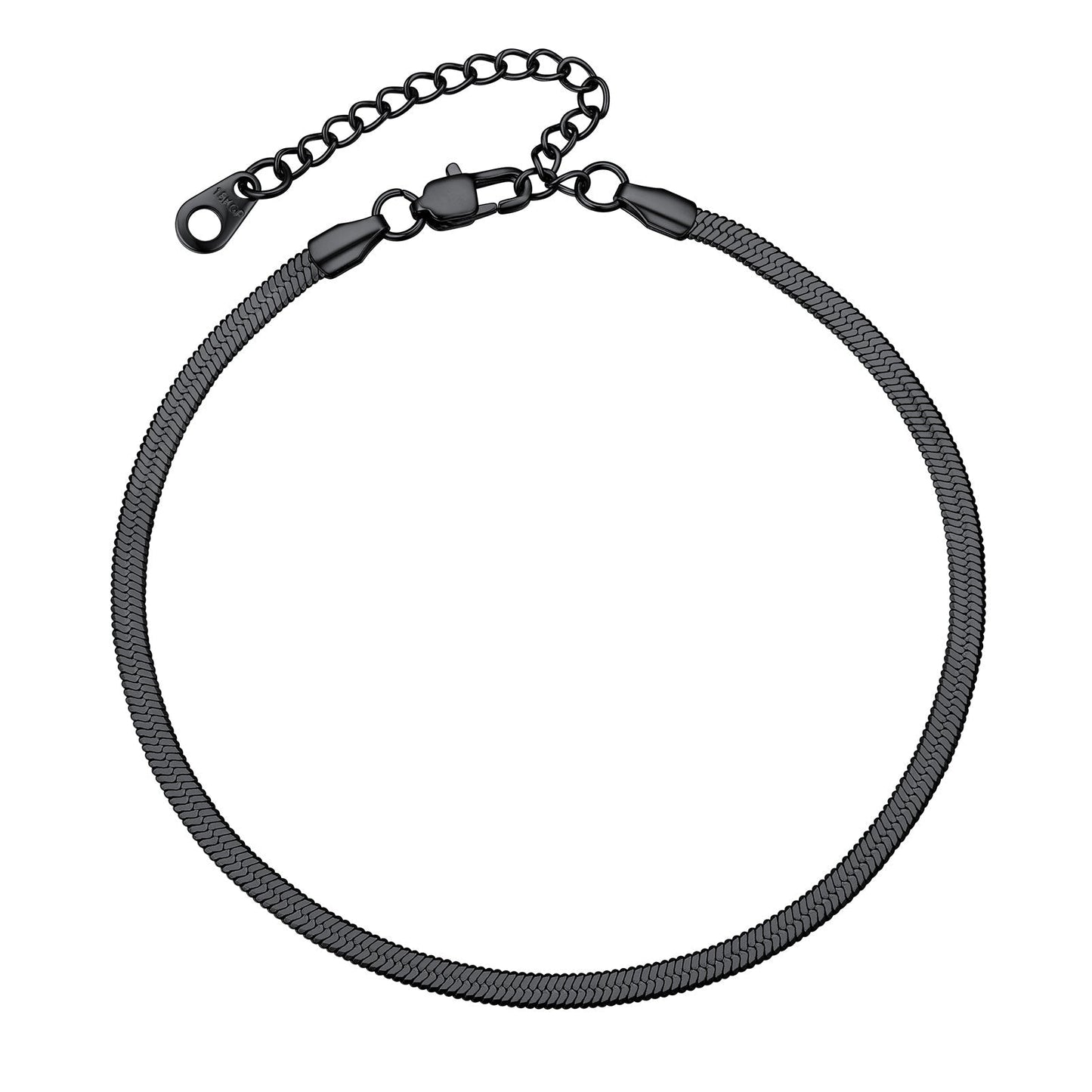 Stainless Steel Flat Snake Chain Anklet Bracelet for