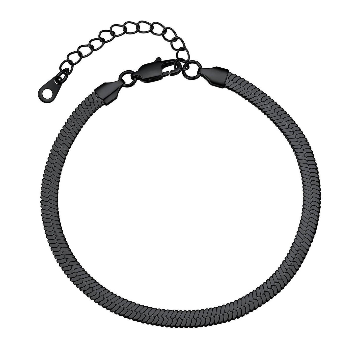 Stainless Steel Flat Snake Chain Anklet Bracelet for
