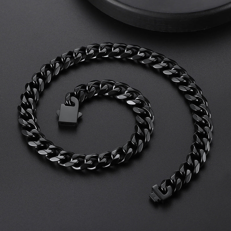 Hip Hop Cuban Chain Necklace for Huasband Boyfriends Gift 6/9/12mm Width