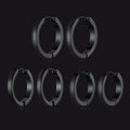 Classic Stainless Steel Huggie Hoop Earrings Set for 3 Piece