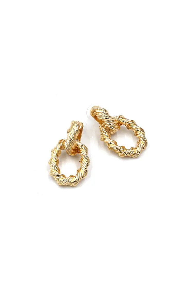 Iris Spiral Golden Earrings