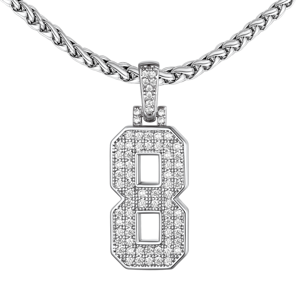 Baseball Diamond Jersey Number Chain Necklace for