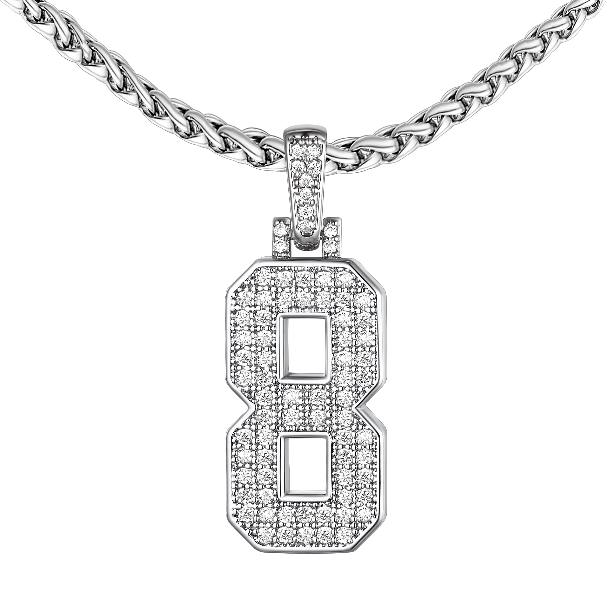 Baseball Diamond Jersey Number Chain Necklace for