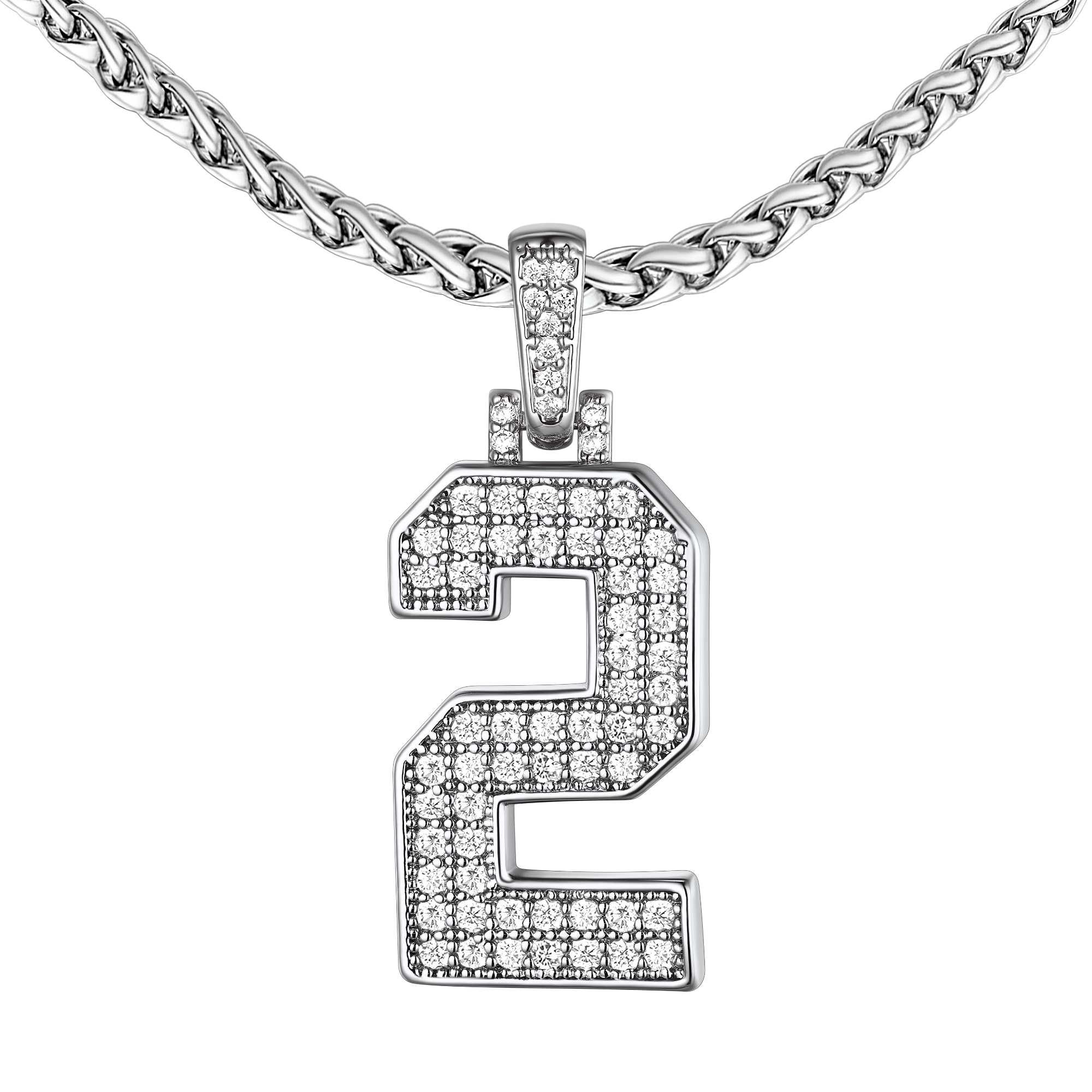 Baseball Diamond Jersey Number Chain Necklace for