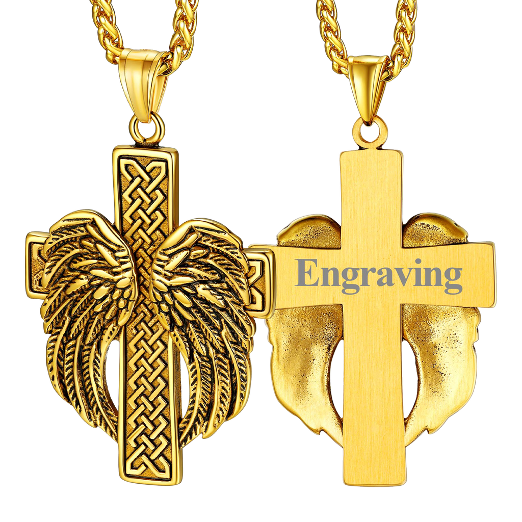 Flash Angel Wing Cross Necklace Pendant for