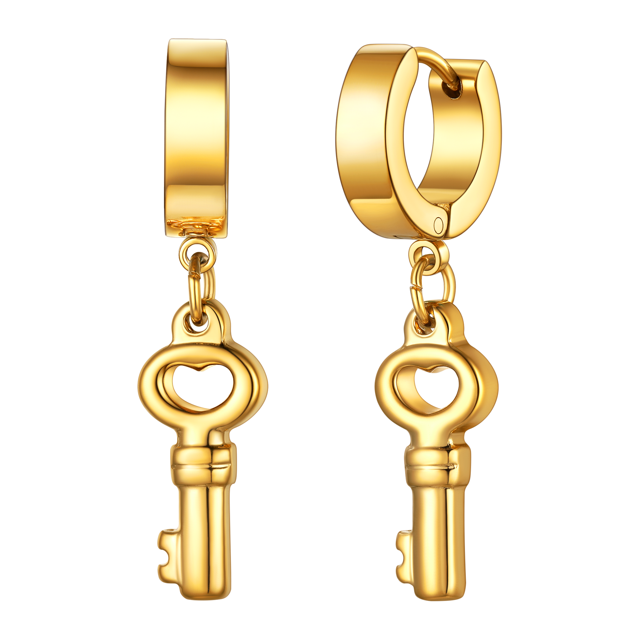 Flash Key Dangle Hoop Earrings for